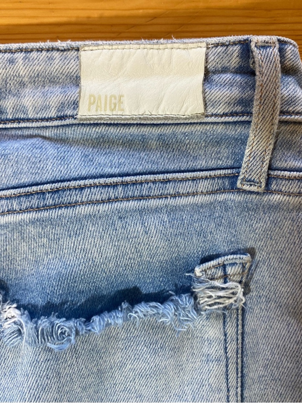 PAIGE Cindy Crop High Rise Straight Leg Raw Hem Jeans Mariska Size 32 - Picture 6 of 10
